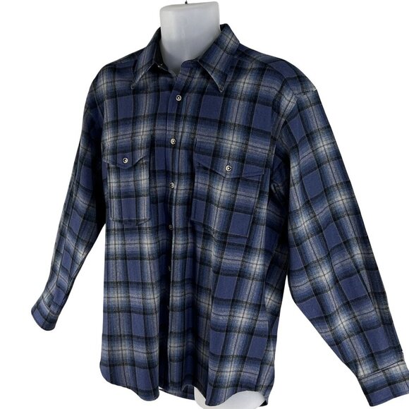 VTG Pendleton Men M 100% Wool Flannel Shacket Vintage Jacket Flannel Fully Lined - Picture 5 of 16